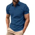 thumbnail image 1 of Afdoent Golf Polo Shirts For Men Leisure Zipper Lapel Solid Color Shirt Short Sleeve Sleeve Top Shirt Classic, 1 of 5
