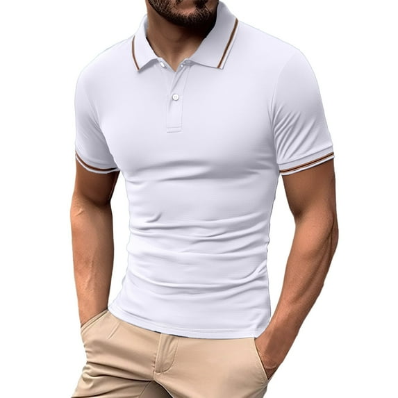 Afdoent Golf Polo Shirts For Men Summer Fashion Business Casual Polo Shirt Lapel Short Sleeve Top Classic Sport Shirts