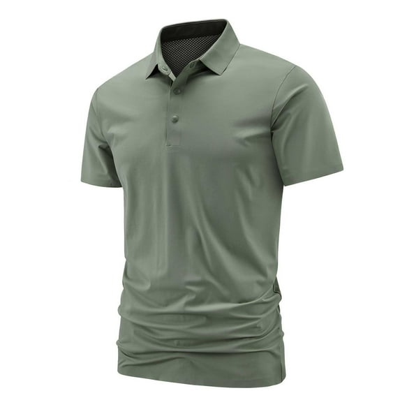 Afdoent Golf Polo Shirts For Men Summer Fashion Solid Color Ice Silk Shirt Lapel Business Clothes Classic