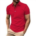 thumbnail image 1 of Afdoent Golf Polo Shirts For Men Solid Color Versatile Male Leisure Loose Collar Button Open Collar Ribbed Sports Short Sleeve Shirt Classic Sport Shirts, 1 of 6