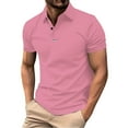 thumbnail image 1 of Afdoent Golf Polo Shirts For Men Solid Color Versatile Male Leisure Loose Collar Button Open Collar Ribbed Sports Short Sleeve Shirt Classic Sport Shirts, 1 of 6