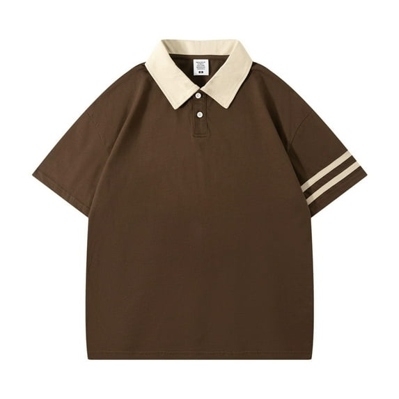 Afdoent Golf Shirts For Men Male Cool Sensation Color Block Shirt With Drop Shoulder Short Sleeve Shirt Male Casual Polo Shirts Classic Fashion