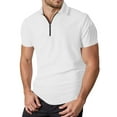 thumbnail image 1 of Afdoent Golf Shirts For Men Male Summer Fashion Solid Color Lapel Zipper Shirt Outdoor Casual Short Sleeve Shirt Fashion, 1 of 9