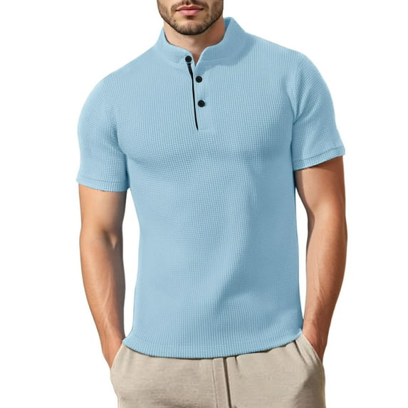Afdoent Golf Shirts For Men Male Summer Mesh Ice Silk Solid Color Shirt Top Golf Shirts For Men Casual Lightweight Fashion