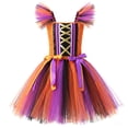 thumbnail image 1 of Afdoent Halloween Witch Dress For Girls Kids Outfit Tutu Party Fancy Girls Birthday Halloween Dress Up Clothes 6-7 Years, 1 of 4