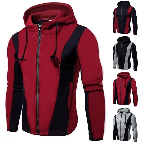 Afdoent Hoodies For Men Casual Zip Up Hoodie With Drawstring Loose Fashion Long Sleeve Hooded Sweatshirt Loose Fit For Fall Winter Classic