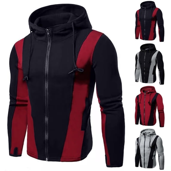 Afdoent Hoodies For Men Casual Zip Up Hoodie With Drawstring Loose Fashion Long Sleeve Hooded Sweatshirt Loose Fit For Fall Winter Everyday Wear