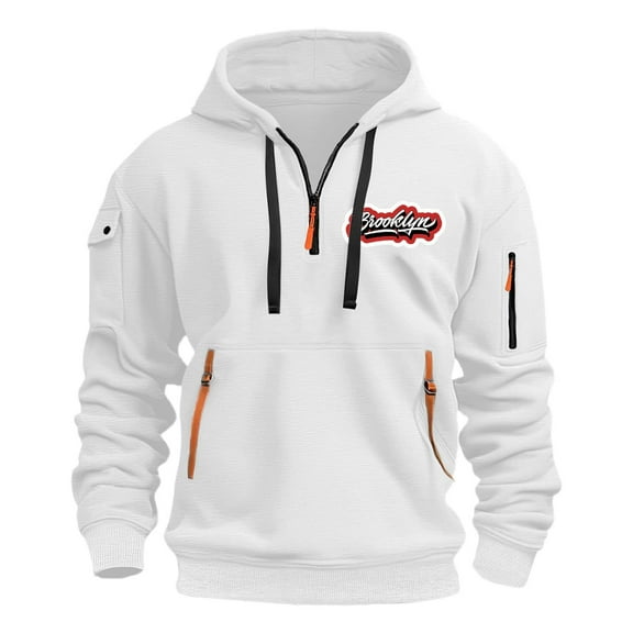 Afdoent Hoodies For Men Hoodie Men's Oversize Winter Thick Casual Sweatshirt Hop Outdoor Long Sleeve Pullover With Pockets Drawstring 2025 Winter Retro Streetwear