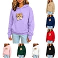 thumbnail image 1 of Afdoent Hoodies for Girls Cat Pouch Hoodie with Pockets Pet Carrier Pullover Animal Holder Long Sleeve Tops Fall Winter 11-12 Years, 1 of 4