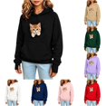thumbnail image 1 of Afdoent Hoodies for Girls Cat Pouch Hoodie with Pockets Pet Carrier Pullover Animal Holder Long Sleeve Tops Fall Winter 11-12 Years, 1 of 4