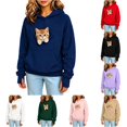 thumbnail image 1 of Afdoent Hoodies for Girls Cat Pouch Hoodie with Pockets Pet Carrier Pullover Animal Holder Long Sleeve Tops Fall Winter 13-14 Years, 1 of 4