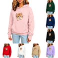 thumbnail image 1 of Afdoent Hoodies for Girls Cat Pouch Hoodie with Pockets Pet Carrier Pullover Animal Holder Long Sleeve Tops Fall Winter 13-14 Years, 1 of 6