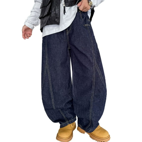 Afdoent Jeans For Boys For Kids Comfortable Stretch Denim Pants Casual Loose Fit Long Trousers For School Outdoor Play Everyday Wear 4-5 Years