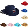 thumbnail image 1 of Afdoent Kids Classic Cowboy Straw Hat Summer Sun Straw Beach Girls Boys Kids Child Western Cowboy Hat Comfort, 1 of 6