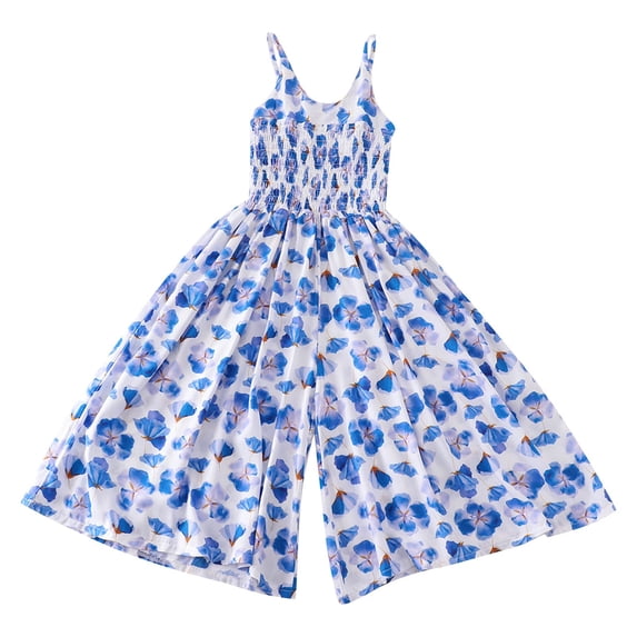 Afdoent Kids Jumpsuits For Boys Girls Spaghetti Straps Summer Sleeveless Casual Bodysuit Loose Pants Wide Leg Fashion Holiday Romper Lovely Girl Clothes