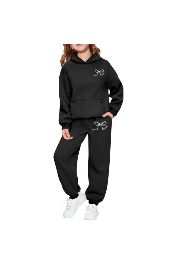 Kids Toddler Girls Clothing Set Casual Outfit 2 Piece Letter Print Hoodie And Pants Comfy Daily Wear Fashion With Bottoms Toddler Youth Street Style Soft Wear 2-3 Years
