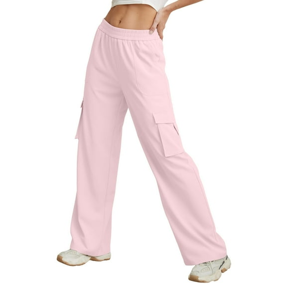 Afdoent Leggings For Women Ladies High Waisted Casual Wide Leg Womens Cargo Pants Baggy Cargos Pants With Pockets Soft Yoga Pants
