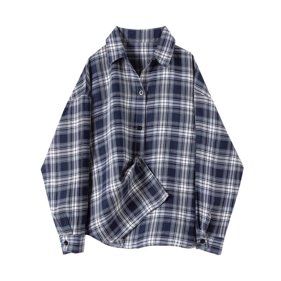 Afdoent Long Sleeve Plaid Shirt For Girls And Boys Classic Button Down Top For Kids Comfortable Casual School Wear And Daily Outfits 7-8 Years