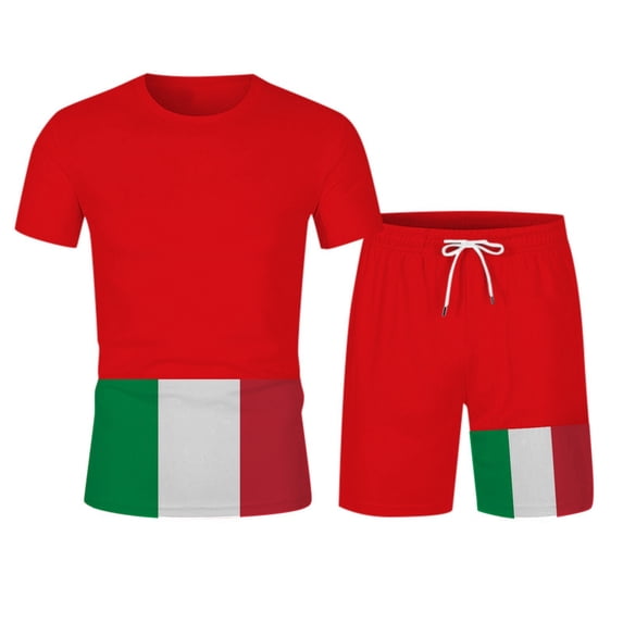 Afdoent Men's 2 Piece Short Set Mens 2 Piece Sports Jogging Suit Comfortable Sports Men's Short Sleeved T Shirt + Shorts Summer Vacation Outfits For Men