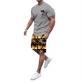 thumbnail image 1 of Afdoent Men's 2 Piece Short Set Mens Hawaiian Crew Neck Short Sleeve T Shirt And Printed Shorts Two Piece Set Beach Clothes Comfortable, 1 of 5
