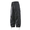 thumbnail image 1 of Afdoent Men's Casual Pants Male Straight Leg Cargo Slacks Solid Color Loose Wide Leg Slacks Fashion, 1 of 6