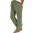 thumbnail image 1 of Afdoent Men's Casual Pants Men’S Solid Color Casual Pocket Side Zipper Wide Leg Pants Elastic Waist Belt Loose Pants Trousers For Men, 1 of 8