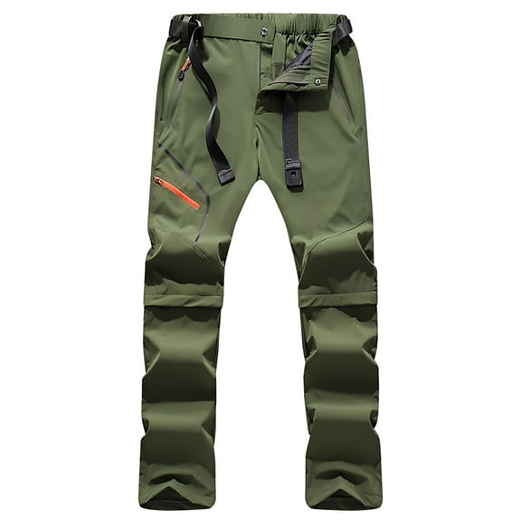 Afdoent Men's Casual Pants Men's Zipper Hiking Pants Breathable Soft Outdoor Functional Pants Detachable Hiking Pants Loose Fit