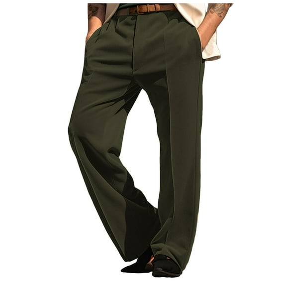 Afdoent Men's Casual Pants Mens Dress Pants Trousers Casual Pants Front Pocket Straight Leg Grid Comfort Business Daily Holiday Velvet Fashion Modern Pant Loose Fit