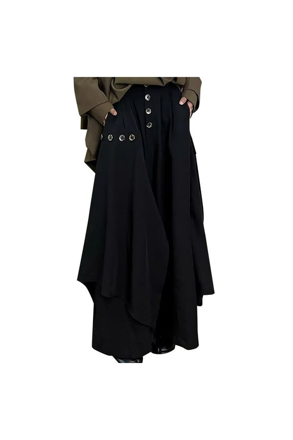 Men's Casual Pants Retro Dark Wide Leg Fashion Male Culottes Eighth Fashion