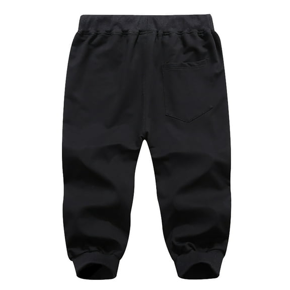 Afdoent Men's Casual Pants Three-Pocket Zipper Men's Sports Casual Trousers Cropped Drawstring Men's Pants Trousers For Men