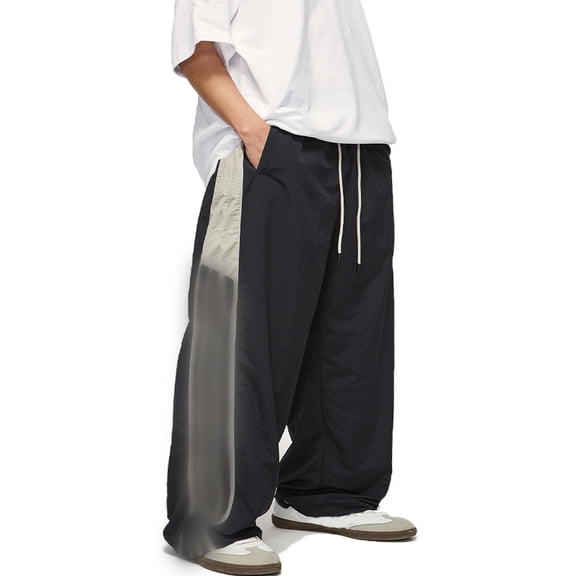 Afdoent Men's Casual Pants Wide Leg Sweatpants Parachute Cargo Pants Oversized Baggy Joggers Streetwear Pants Loose Fit