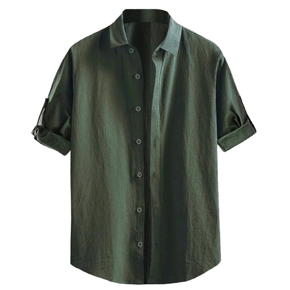 Afdoent Men's Casual Shirts Male Comfortable Breathable Daily Wear Relaxed Fit Plain Design Spring Summer Outdoor Activities Beach Vacation Shirt