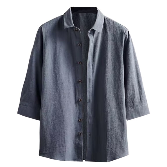 Afdoent Men's Casual Shirts Male Comfortable Breathable Daily Wear Relaxed Fit Plain Design Spring Summer Outdoor Activities Casual Vacation Top