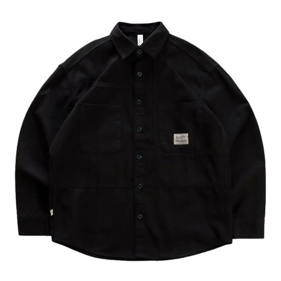 Afdoent Men's Casual Shirts Male Loose Fit Casual Work Jacket With A Shirt Style Design Long Sleeve For Spring Autumn Wear Casual Vacation Top