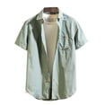 thumbnail image 1 of Afdoent Men's Casual Shirts Male Short Sleeve Casual Shirt For Summer Beach Vacation Tops Vacation Summer Beach Shirts, 1 of 3
