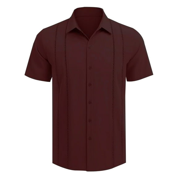 Afdoent Men's Casual Shirts Male Short Sleeve Shirt Casual Tropical Print Button Up Beach Shirt Classic Fit