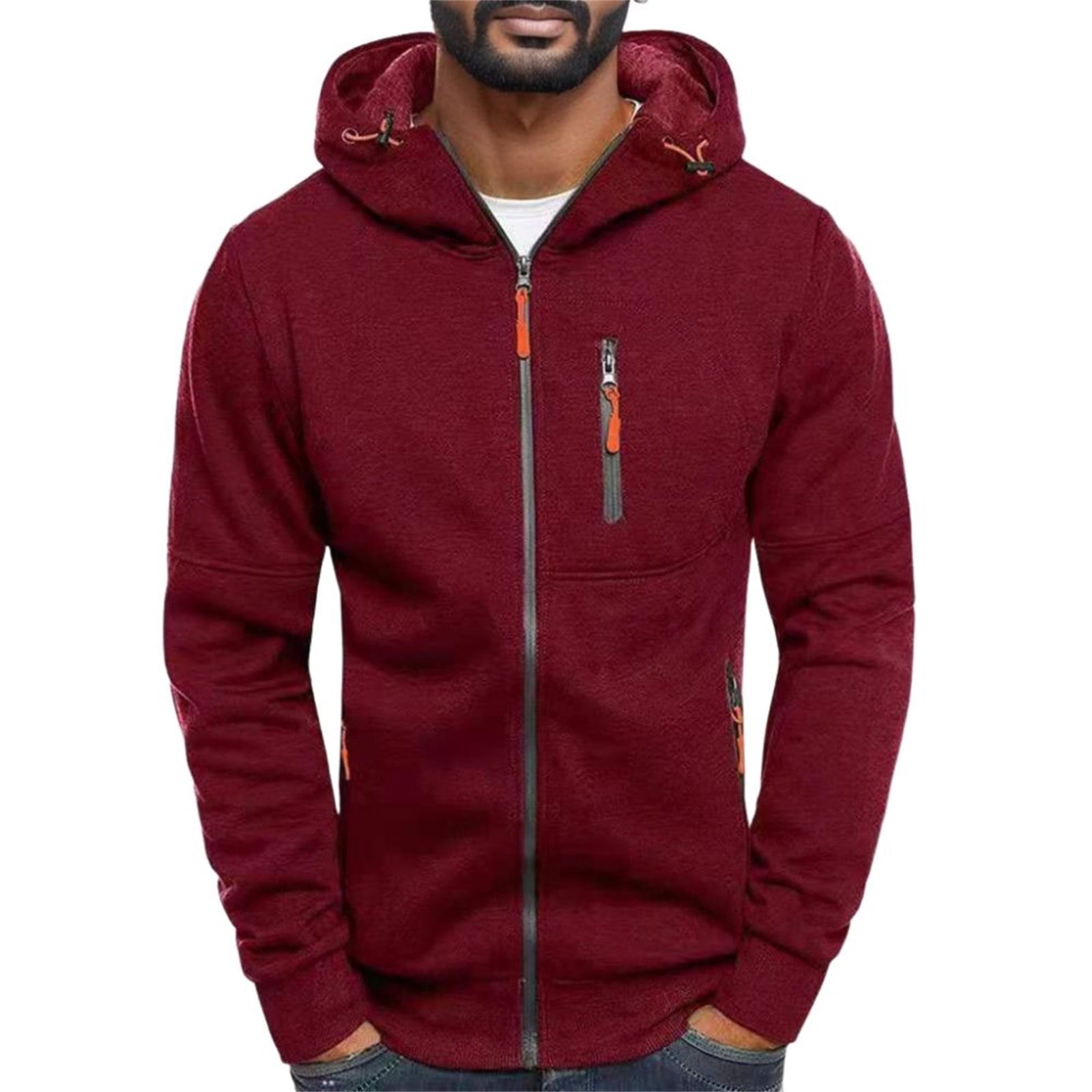 Afdoent Men's Casual Sweatshirts Mens Autumn Winter Casual Solid Color ...