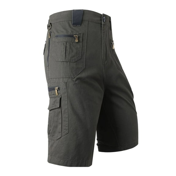 Afdoent Men's Classic Trousers Male Cropped Pants Loose Straight Leg Summer Plus Size Trend Casual Knee Length Pants Bag Cargo Shorts Comfortable