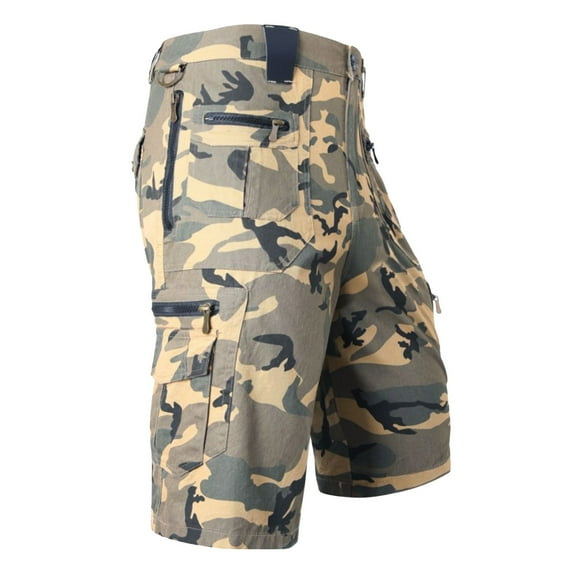 Afdoent Men's Classic Trousers Male Cropped Pants Loose Straight Leg Summer Plus Size Trend Casual Knee Length Pants Bag Cargo Shorts Fashion