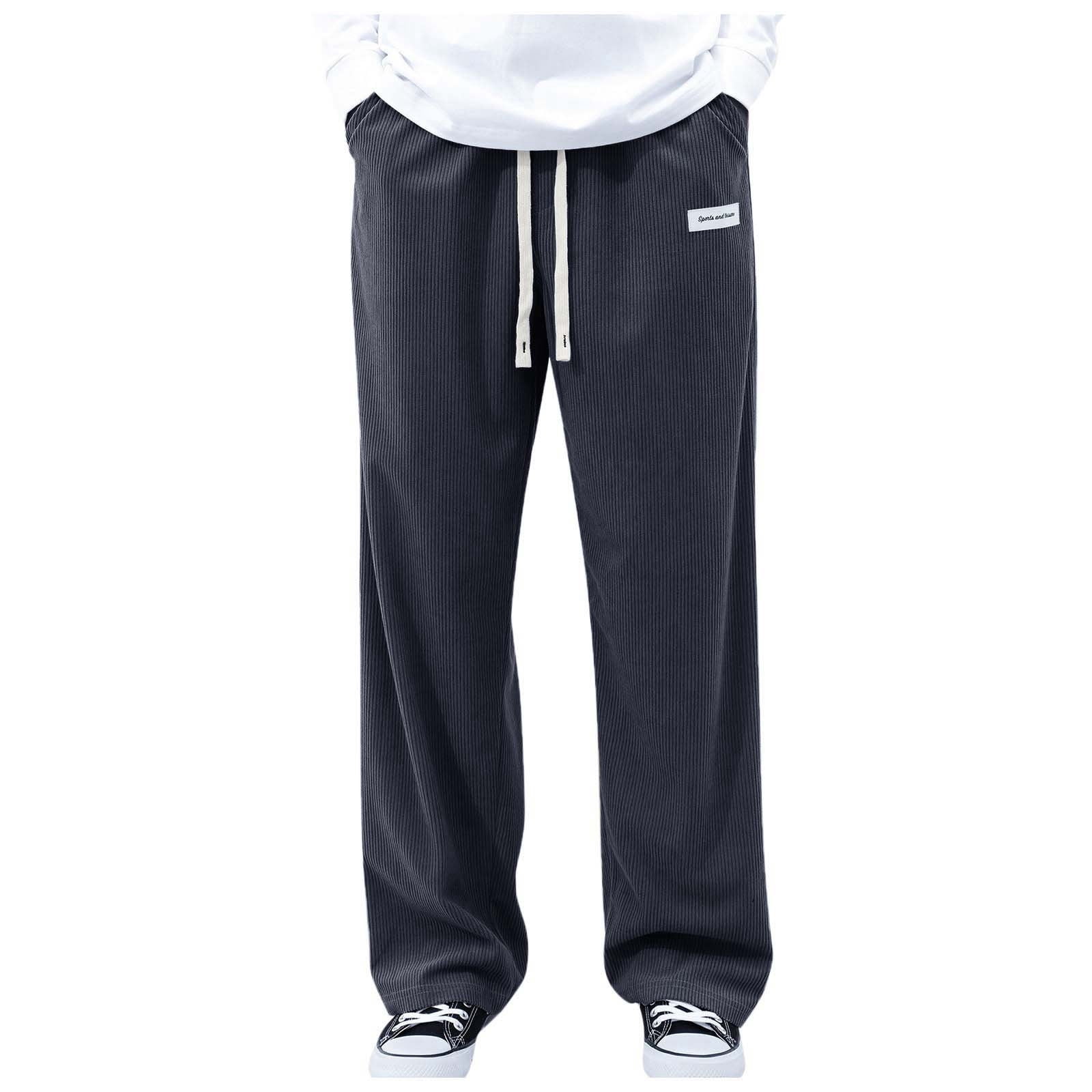 Adora Milano Men's Casual Cotton Trousers Loose Fit Straight Pants