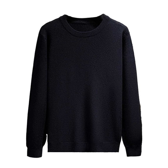 Afdoent Men's Crewneck Sweater Winter Long Sleeve Solid Color Fashion Business Pullover Knit Top Sweater For Men