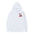 thumbnail image 1 of Afdoent Men's Fashion Hoodie Cherry Pattern Pullover Long Sleeve Drawstring Casual Hoodie Sweatshirt Fall Outwear Winter Hooded, 1 of 4