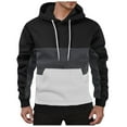 thumbnail image 1 of Afdoent Men's Fashion Hoodie Men Color Blocked Drawstring Pocket Hooded Sweatshirt Casual Loose Comfortable Business Winter Warm Pullover, 1 of 5