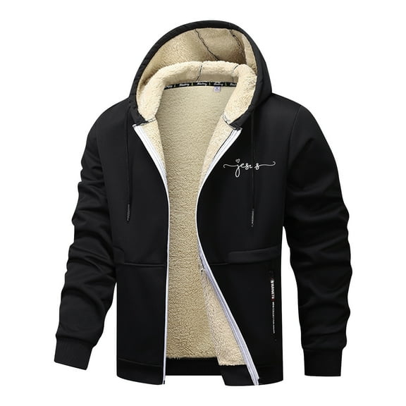 Afdoent Men's Fashion Hoodie Men's Heavyweight Windproof Zip Up Outerwear Jackets Warm Hooded Sweatshirt Streetwear