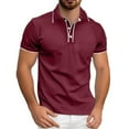 thumbnail image 1 of Afdoent Men's Golf Shirt Male Spring Summer Fashion Short Sleeve Shirt Lapel Shirt Patchwork Top Classic, 1 of 8