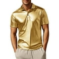 thumbnail image 1 of Afdoent Men's Golf Shirt New Summer Male Fashion Bronzed Shirt Short Sleeve Lapel Color Contrast Loose Shirt Classic, 1 of 4