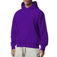 thumbnail image 1 of Afdoent Men's Hooded Sweatshirt Mens Solid Color Oversize Loose Hooded Pullover Top Autumn Winter Coat Classic Fashion, 1 of 4