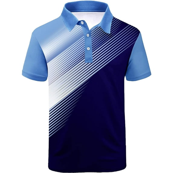 Afdoent Men's Polo Shirt Male Fashion Button Collar Shirt Male Summer Short Sleeve Color Block Shirt Comfortable