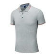 thumbnail image 1 of Afdoent Men's Polo Shirt Male Summer Fashion Silk V Neck Shirt Short Sleeve Male Casual Polo Shirts Classic Comfortable, 1 of 5