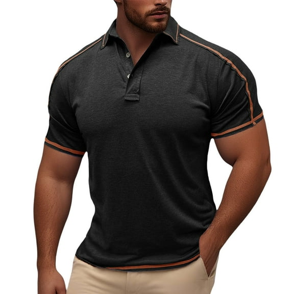 Afdoent Men's Polo Shirt Men Short Sleeve Shirts Fashionable Comfortable Trendy Men Short Sleeve Shirts Comfortable